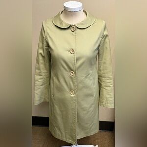 Vintage quilted sage green size Medium pea coat w/ pockets peterpan collar